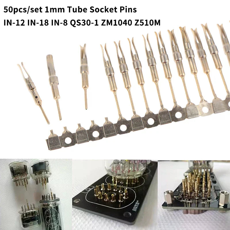 50Pcs Gold Plated Nixie VFD Tube Socket Pins 1mm IN-12 IN-18 Tube Socket Pins Richie's Default Title