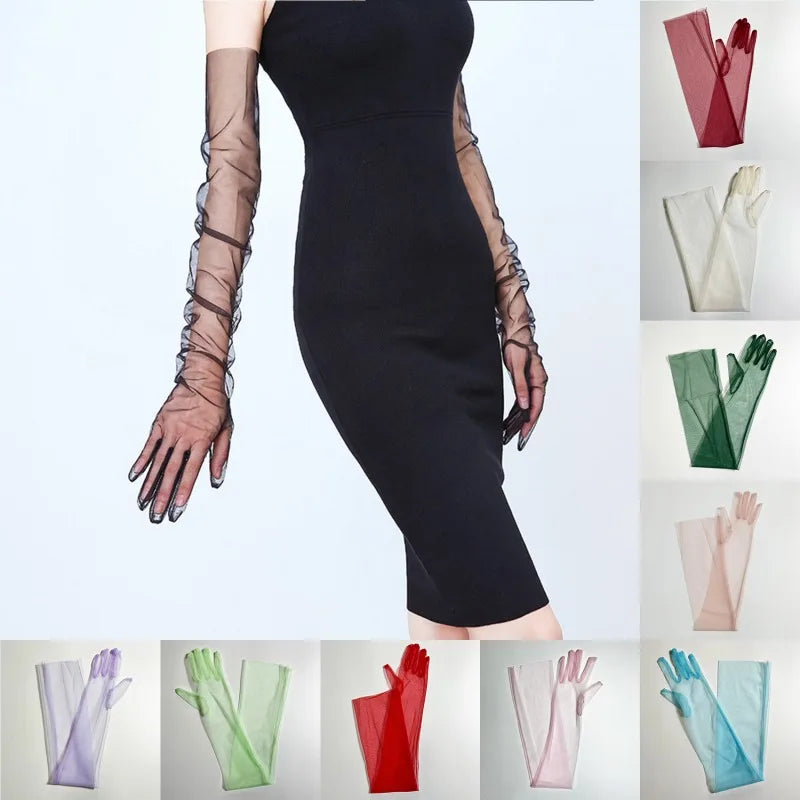 Women's Lace Tulle Long Gloves – Wedding, Prom & Party Bridal Lace Gloves Richie's