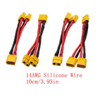 2Pcs XT60 Parallel Y Splitter 12/14AWG Silicone Wire RC Drone RC Power Connector Richie's