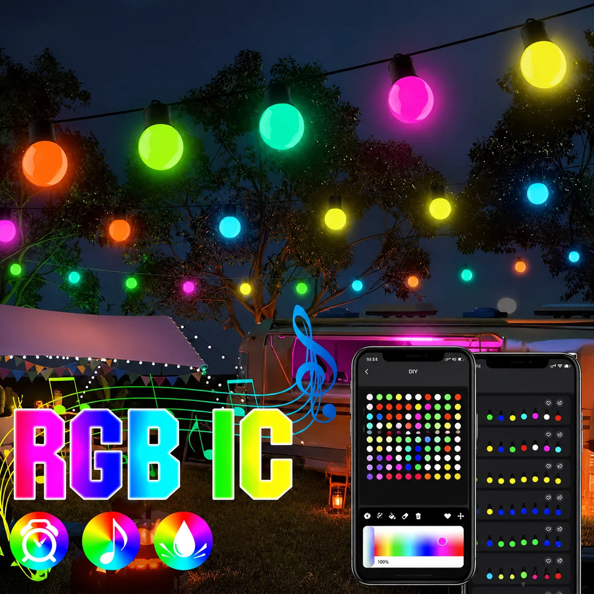 Smart RGB Ball String Lights – App, Music Sync & Waterproof Smart String Lights Richie's