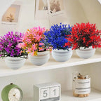 Artificial Bonsai Potted Plant – Multi-Color Faux Grass Décor Artificial Potted Plant Richie's