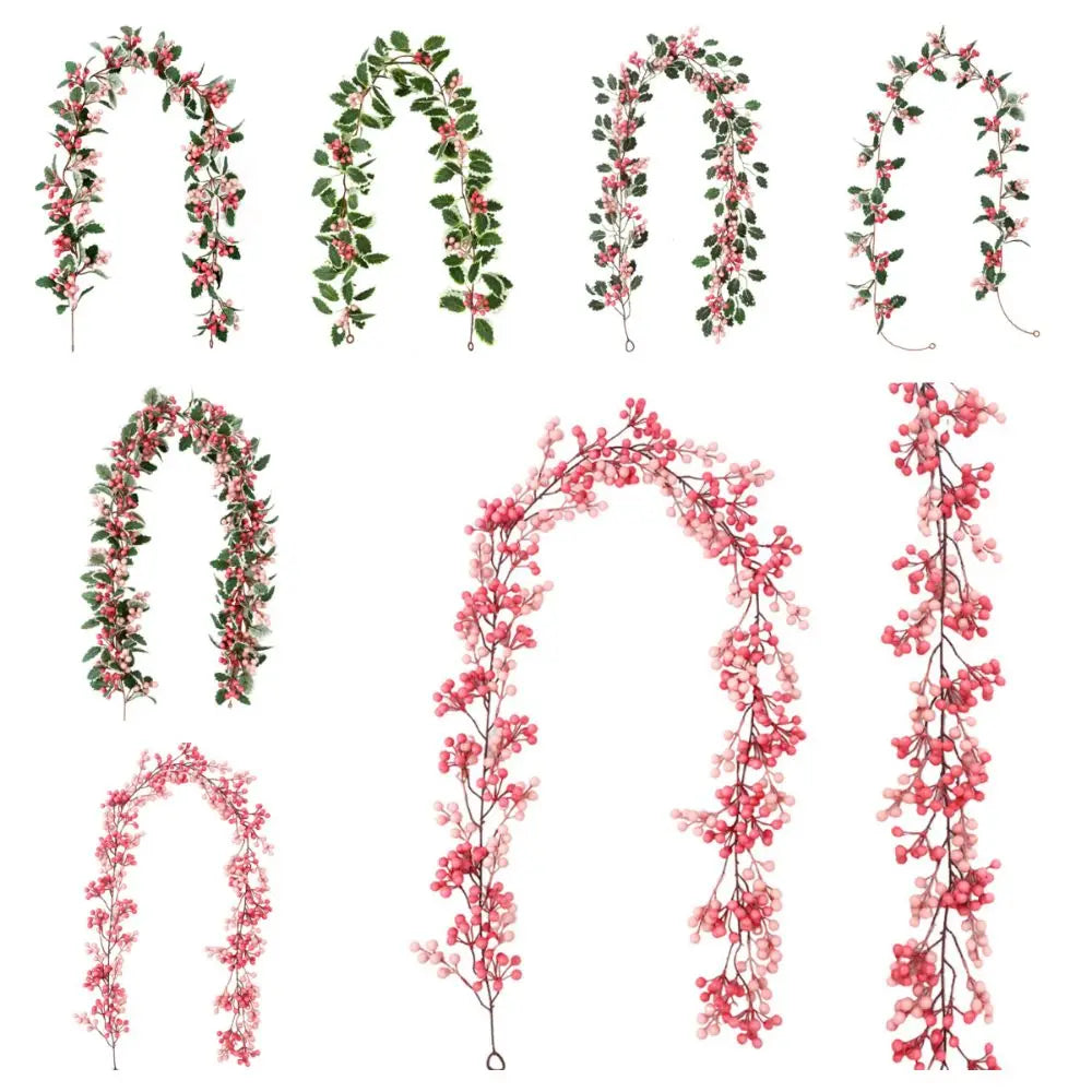 DIY Pink Berry Christmas Wreath – Artificial Garland Vine Artificial Wreath Garland Richie's