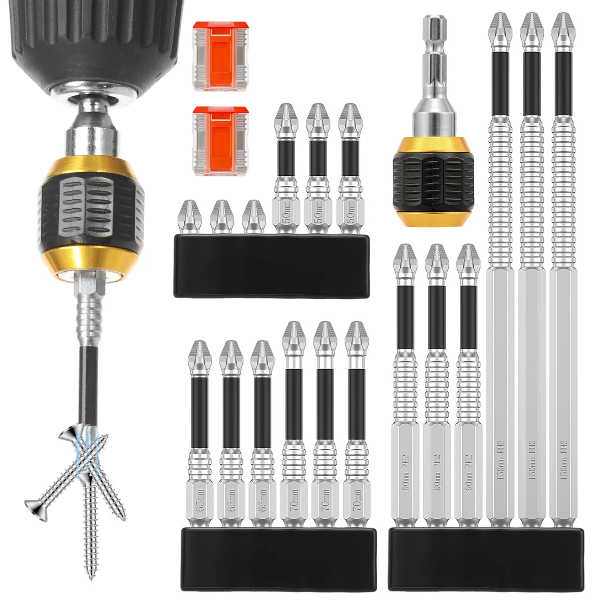 27-Pc Magnetic Screwdriver Drill Bit Set – Alloy Steel Screwdriver Bit Set Richie's