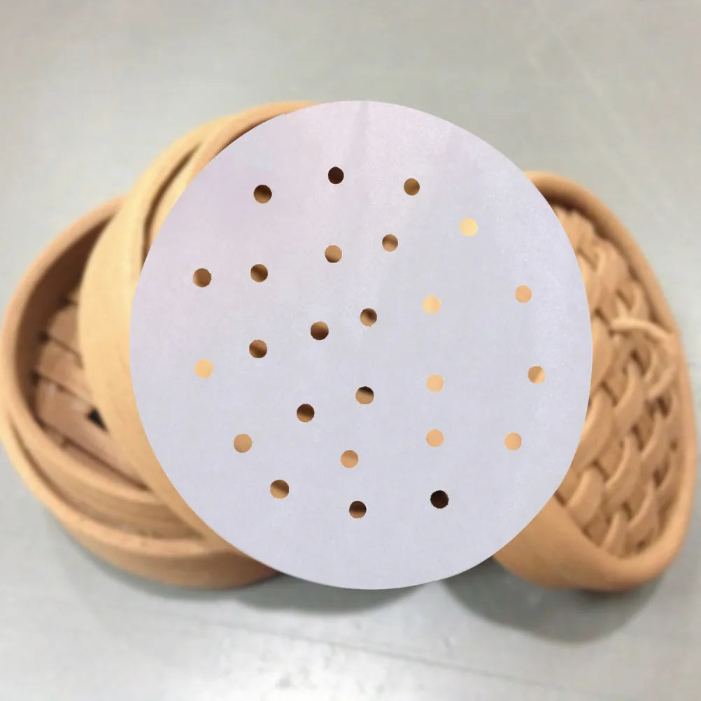 400Pcs 7-Inch Round Steamer Paper Liners Non-Stick Air Fryer Mats Steamer Paper Liners Richie's