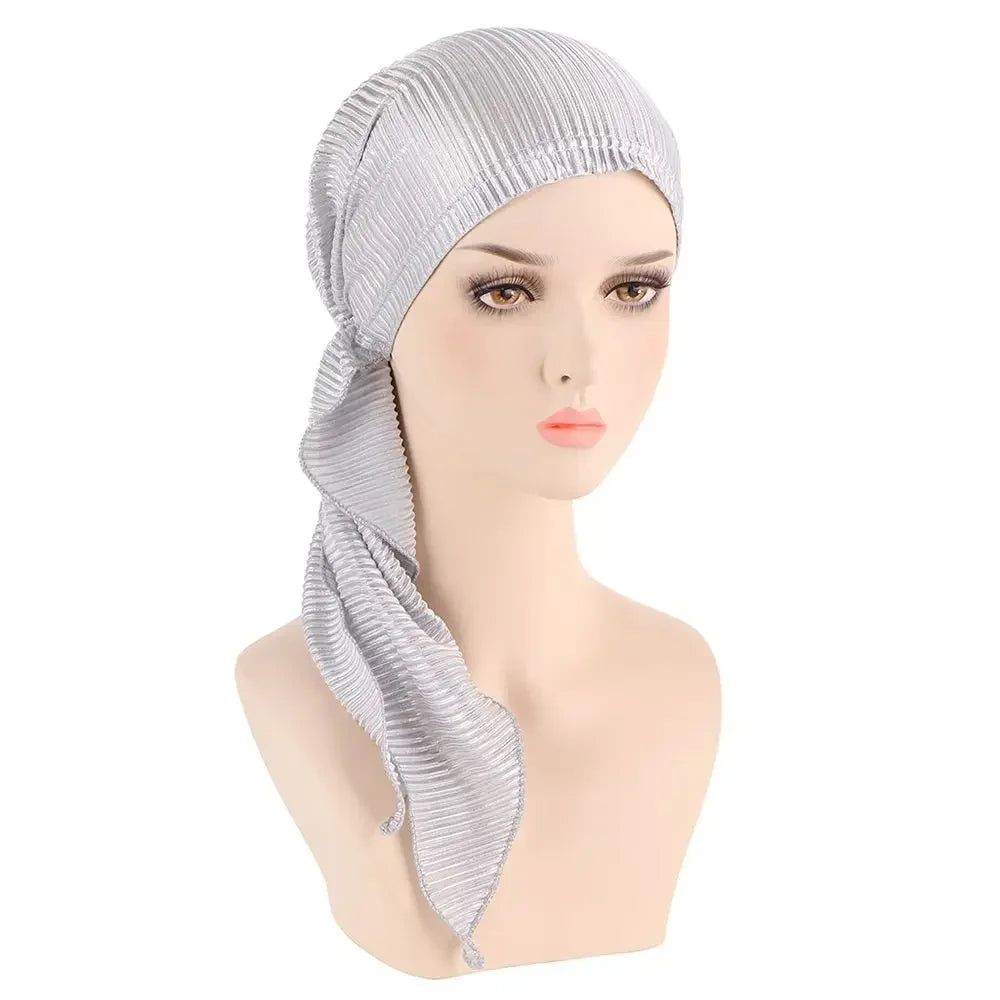 Women's Printed Stretch Turban Hat – Knit Bonnet Underscarf Turban Bonnet Hat Richie's Silver--