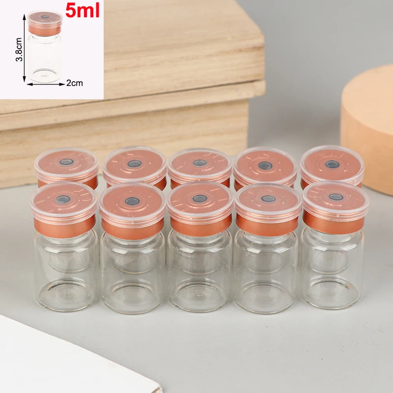 10Pcs Mini Glass Vials 3ml–10ml Leak-Proof Flip-Off Caps Glass Storage Vials Richie's 5ML 10Pcs