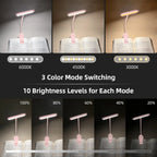 Pink USB Rechargeable Clip Book Light – 3-Color LED Reading Lamp Clip-On Book Light Richie's