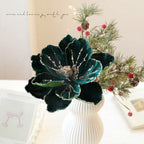 22CM Glitter Poinsettia Artificial Christmas Flower Decoration Christmas Flower Decoration Richie's