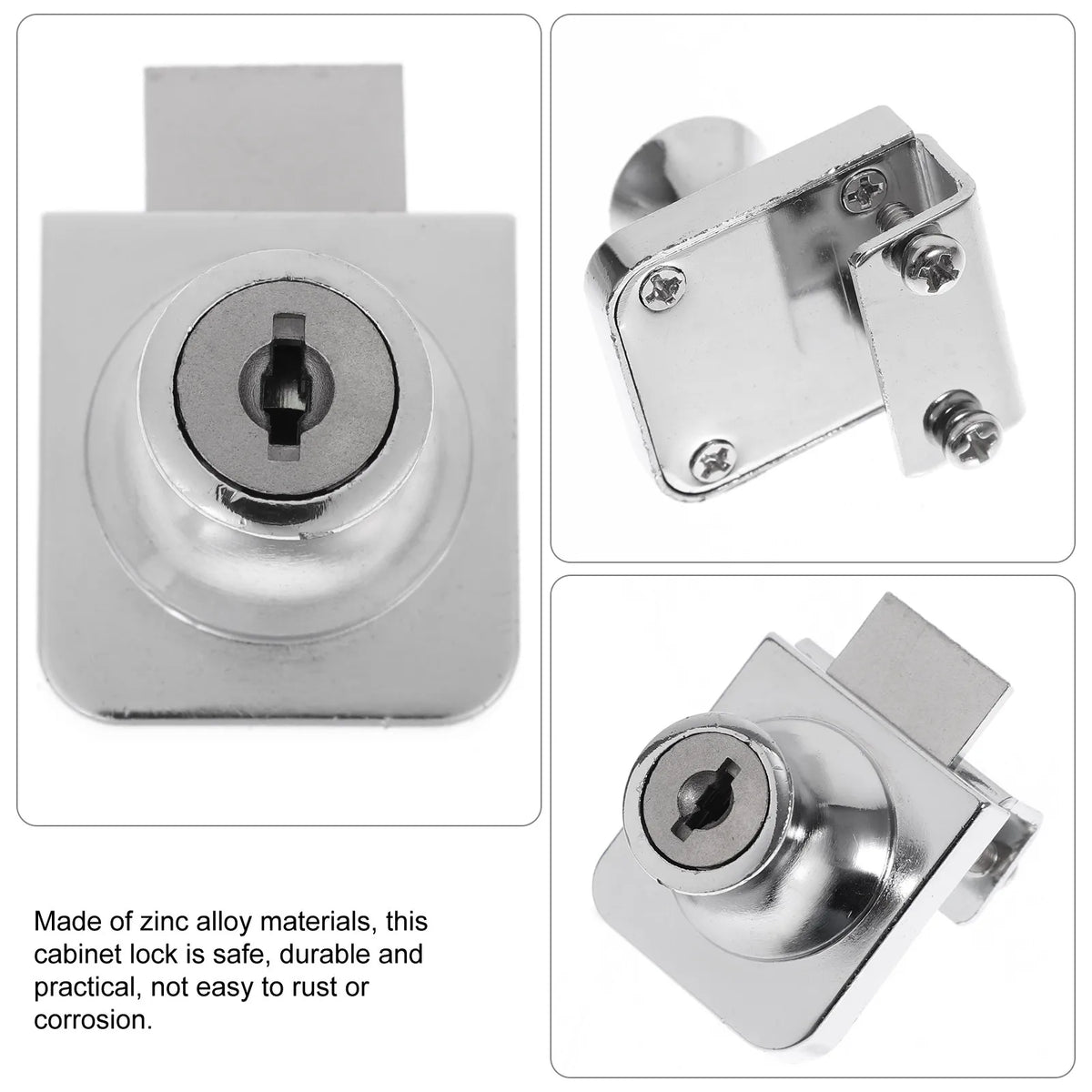 Zinc Alloy Glass Door Lock – No-Drill Cabinet Showcase Lock Glass Cabinet Lock Richie's