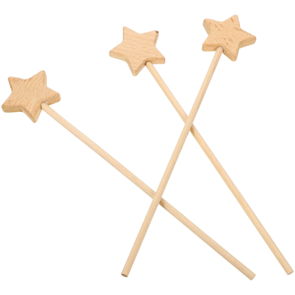 3-Pack Unfinished Wooden Fairy Star Wands – DIY Kids Craft Kit DIY Craft Wand Richie's