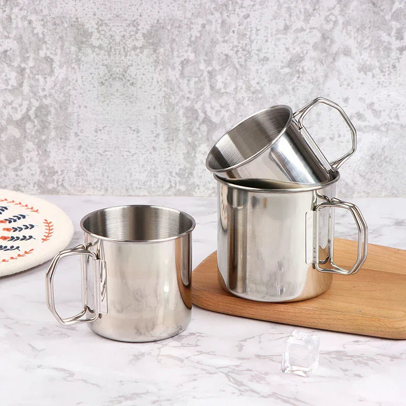 Stainless Steel Folding Camping Cup with Carabiner 250–550ML Camping Cup Richie's
