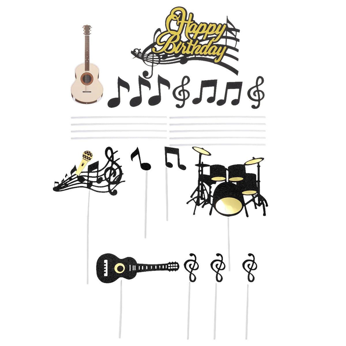 32Pcs Music Note & Guitar Cake Toppers | Music Party Decor Cake Toppers Set Richie's