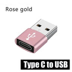 FUCHU USB-A to Type-C OTG Adapter & Micro Cable – Fast Charge USB OTG Adapter Richie's Pink