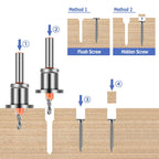 5-Piece Countersink Drill Bit Set with Depth Stop | 8mm Shank Countersink Drill Bit Set Richie's
