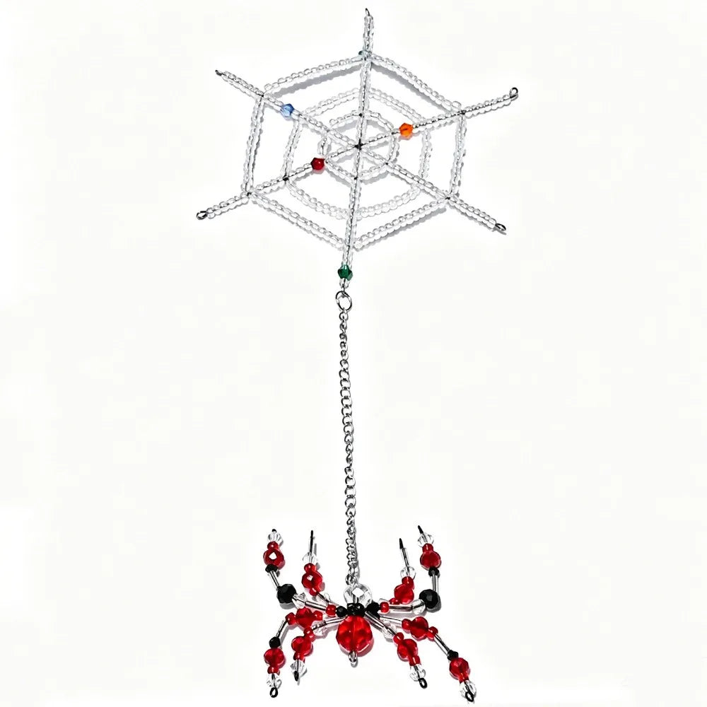 Beaded Spider Hanging Ornament – Crystal Faceted Halloween Décor Halloween Hanging Ornament Richie's Style10