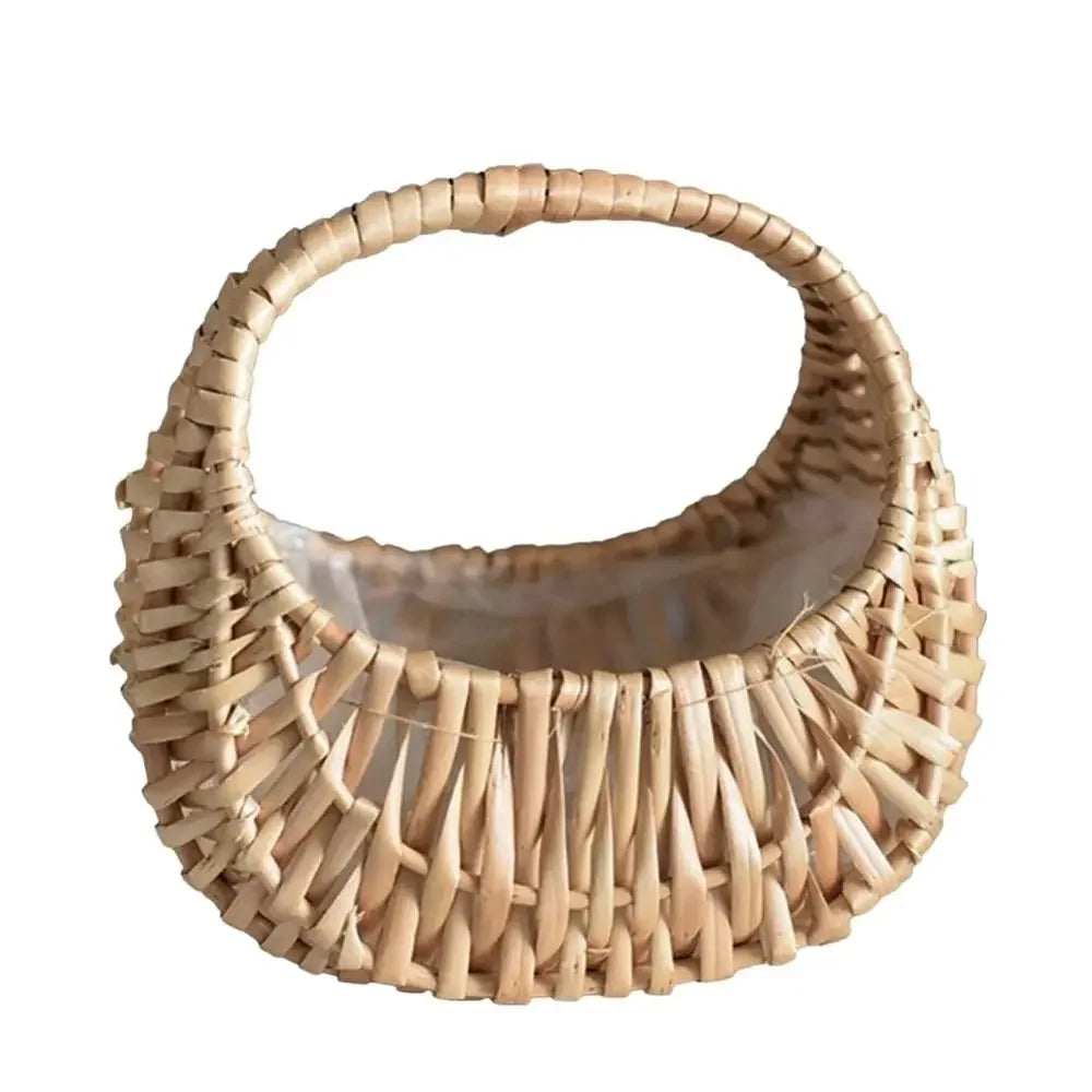 Yellow Willow Rattan Flower Girl Basket – Woven Wedding Basket Woven Rattan Basket Richie's 1