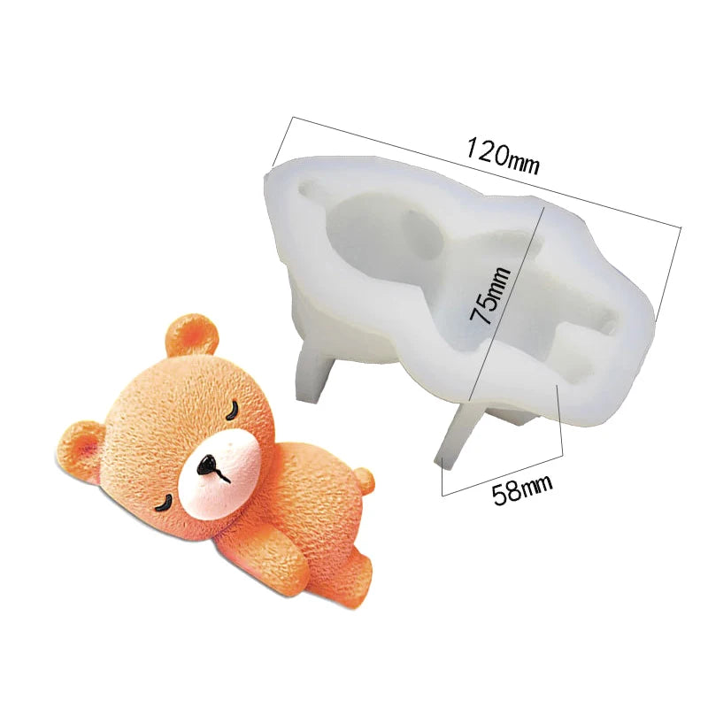 3D Sleeping Bear Silicone Cake Mold – Mousse & Ice Cream DIY Silicone Cake Mold Richie's