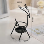 Metal Reindeer Candle Holder Christmas Table Decor Gift Candle Holder Richie's Black