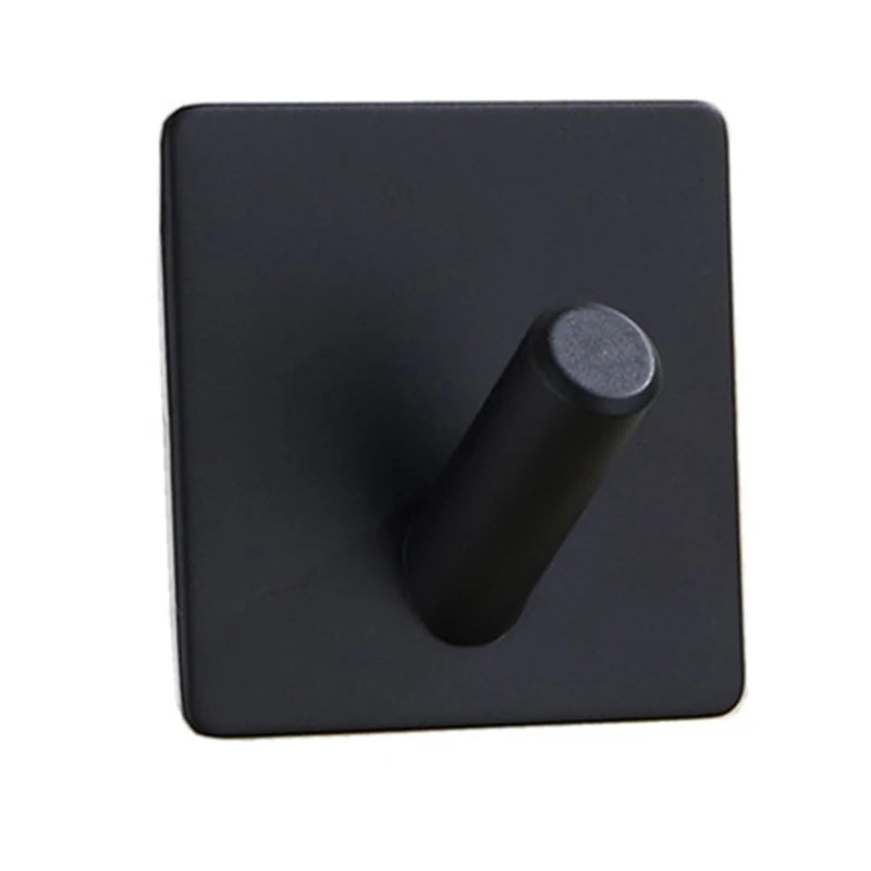 Stainless Steel Adhesive Wall Hooks Rustproof Punch-Free Hanger Adhesive Wall Hooks Richie's Black B
