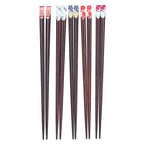 Wood Printed Chopsticks Set – 5 Pairs, Japanese Style Gift Wooden Chopsticks Set Richie's