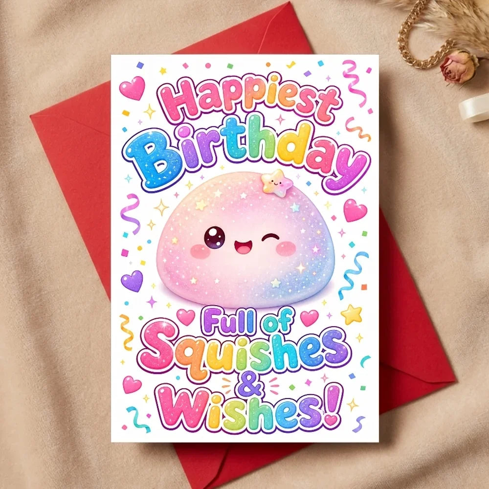 Cute Baozi Birthday Card with Envelope | Cartoon Greeting Card Birthday Greeting Card Richie's