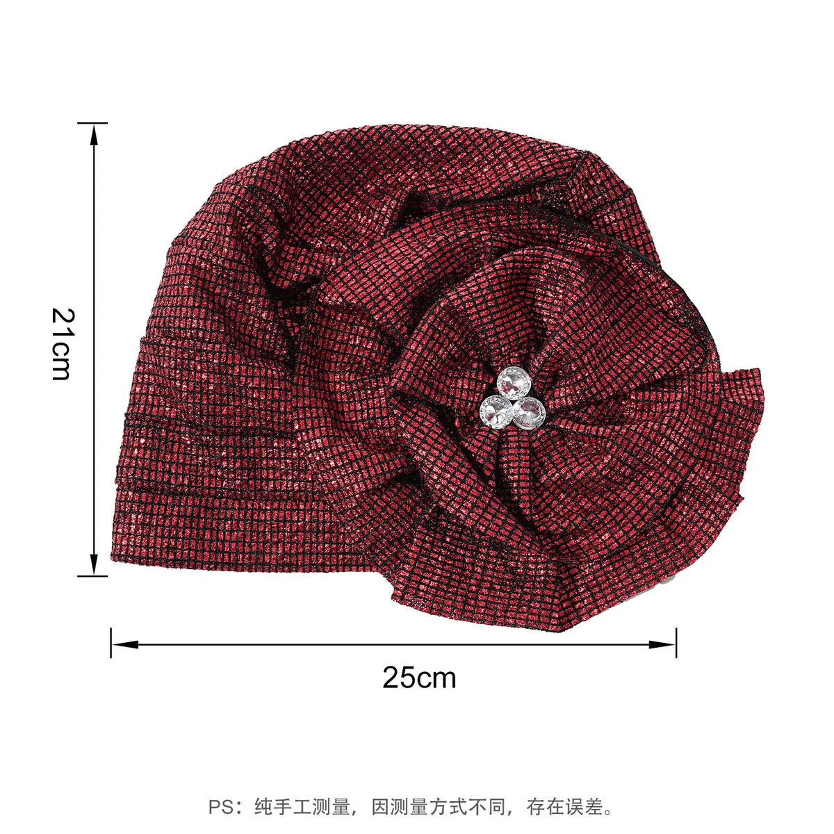 Women Glitter Turban Hat Rhinestone Flower Hijab Bonnet Cap Turban Hat Richie's