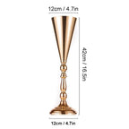 Gold Iron Flower Vase European Candle Holder Wedding Stand Decorative Flower Vase Richie's Gold L