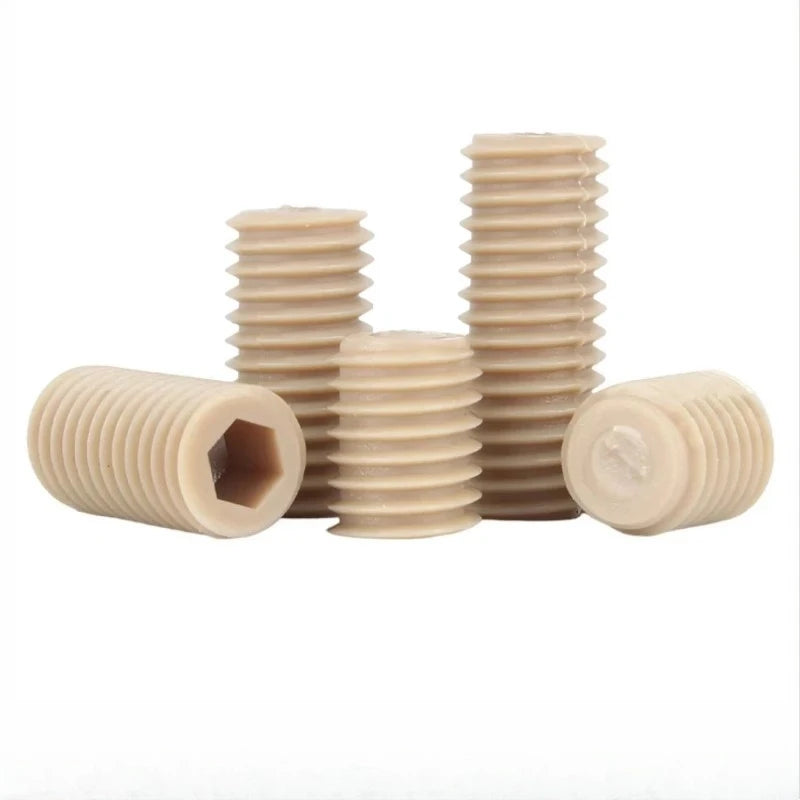 PEEK Plastic Hex Socket Set Screws M3–M10 | High-Temp Insulated Plastic Set Screws Richie's