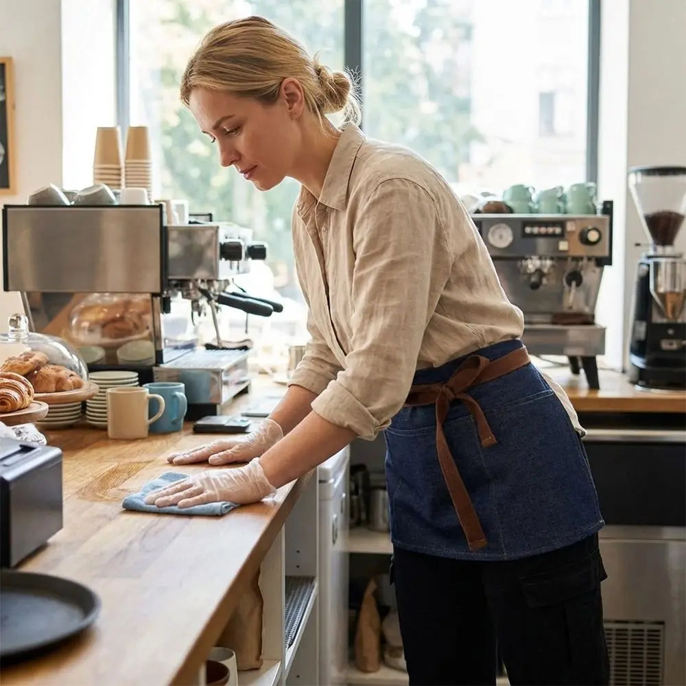 Unisex Denim Half Apron with Multiple Pockets | Workwear Denim Half Apron Richie's