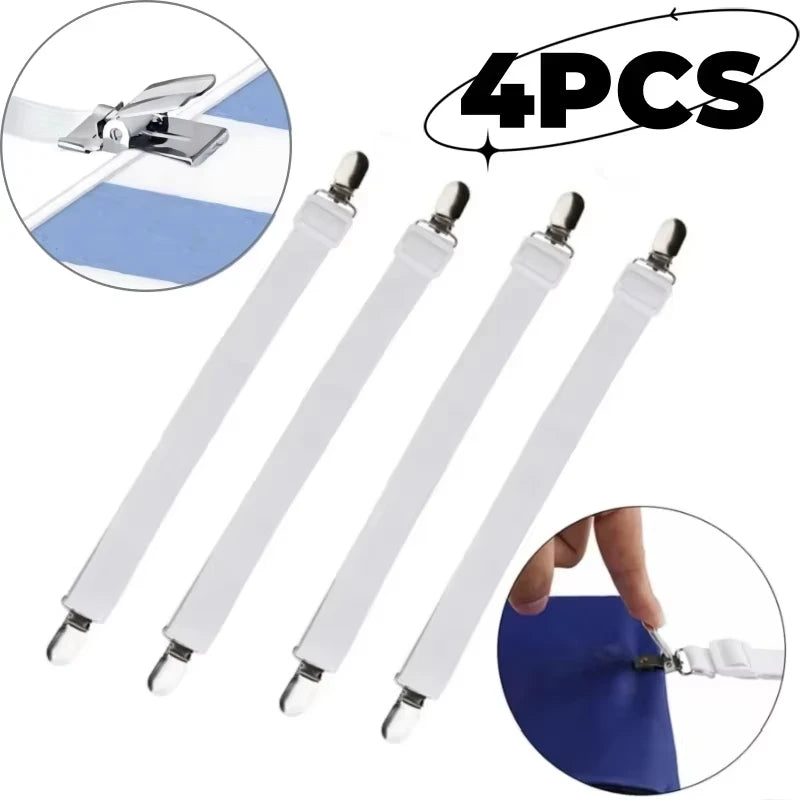 4-Pack Adjustable Bed Sheet Fasteners & Mattress Corner Clips Bed Sheet Fasteners Richie's