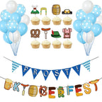 27Pcs Oktoberfest Party Decoration Set – Balloons, Bunting & Toppers Party Decoration Set Richie's