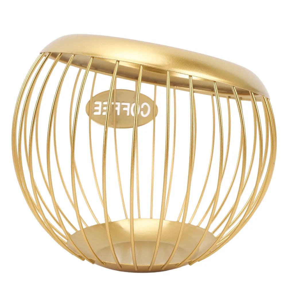 Metal Wire Coffee Pod Holder Basket – Gold/Black, 100+ Pods Coffee Pod Organizer Richie's