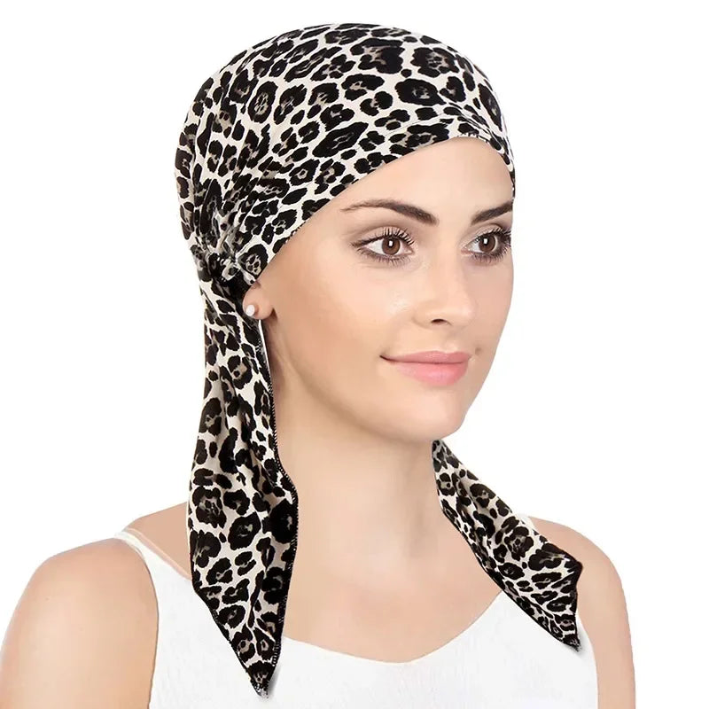 Women's Printed Turban Hat Pre-Tied Head Scarf Cotton Hijab Turban Head Scarf Richie's 06