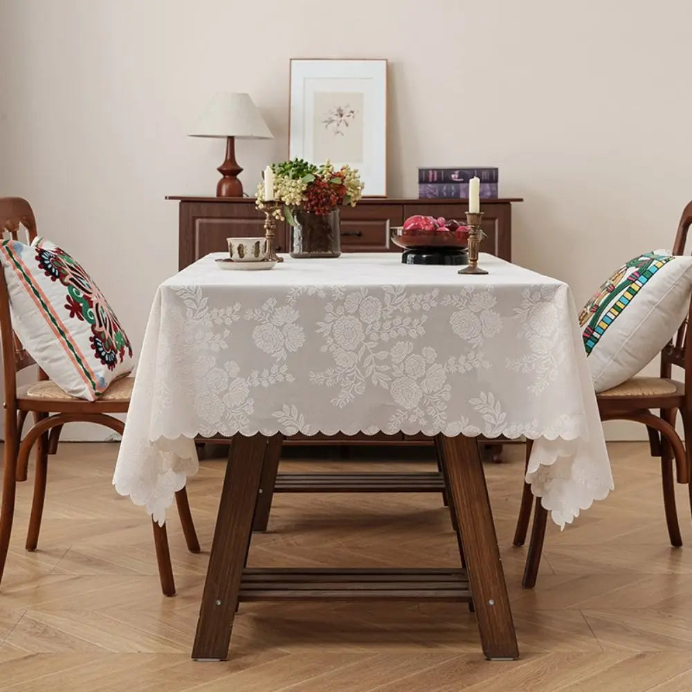 European Floral Embossed Tablecloth – Waterproof & Easy Clean Rectangular Tablecloth Richie's