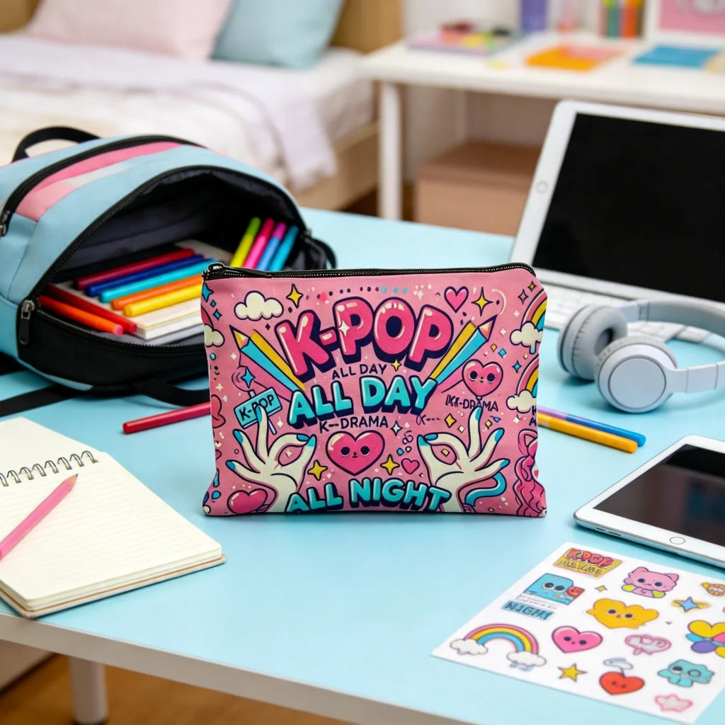 K-Pop Aesthetic Foldable Makeup & Travel Toiletry Bag Cosmetic Travel Bag Richie's