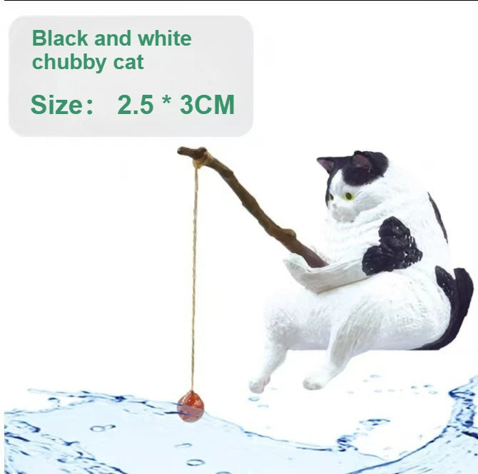 Fishing Cat Fish Tank Ornament – Hanging Resin Aquarium Décor Aquarium Ornament Richie's 1pc Style 3