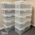 5-Pack Large Transparent Stackable Storage Boxes with Lids Storage Container Set Richie's 5pcs