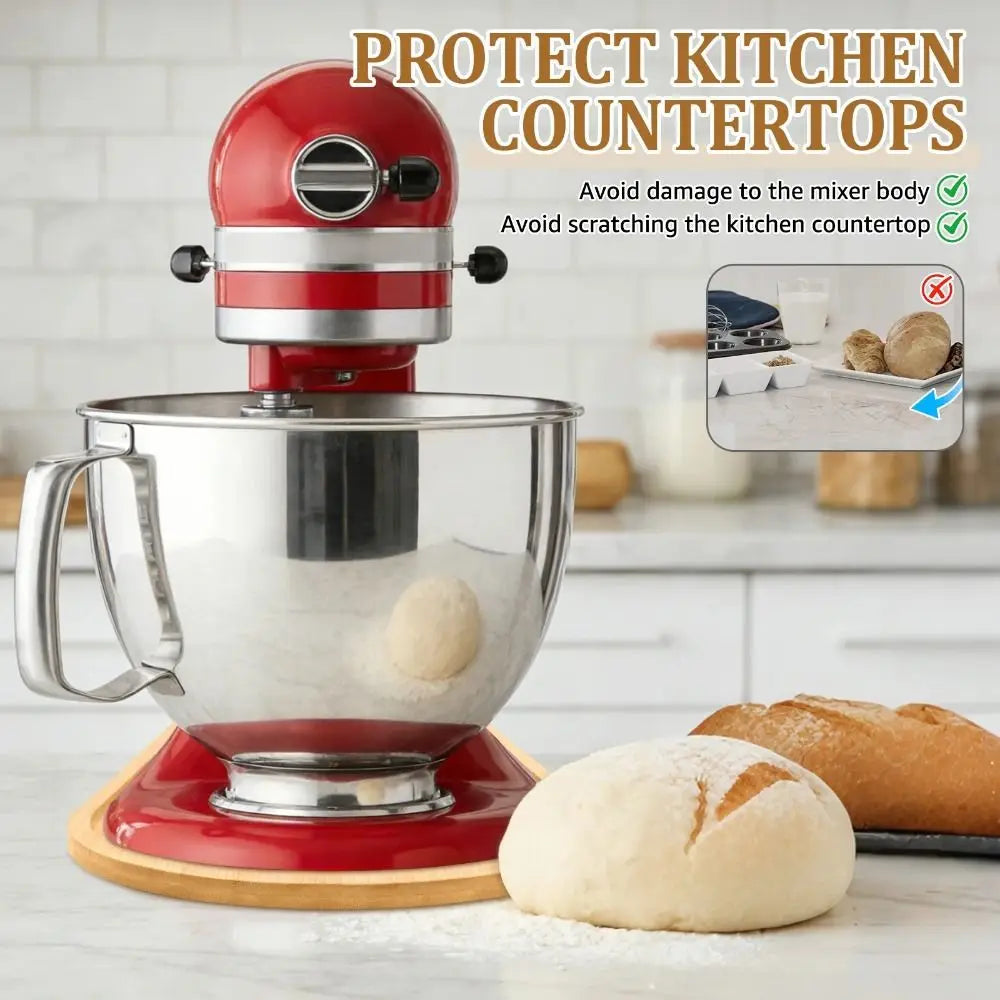 Bamboo Stand Mixer Sliding Mat – Non-Slip Appliance Mover Board Mixer Sliding Mat Richie's