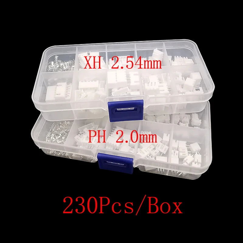 230Pcs JST PH 2.0 XH 2.54 Connector Kit – 2/3/4/5 Pin Wire Connector Kit Richie's