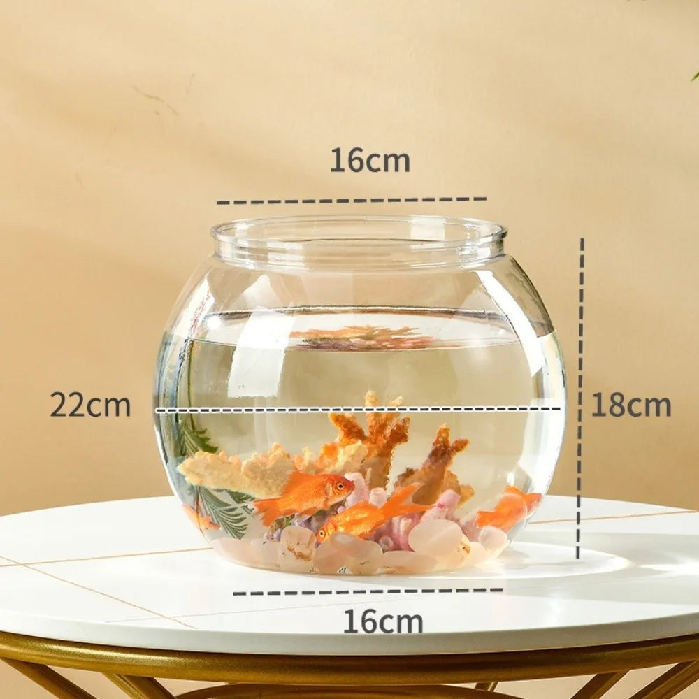 Round Clear Plastic Fish Bowl – Lightweight Small Aquarium Plastic Fish Bowl Richie's E