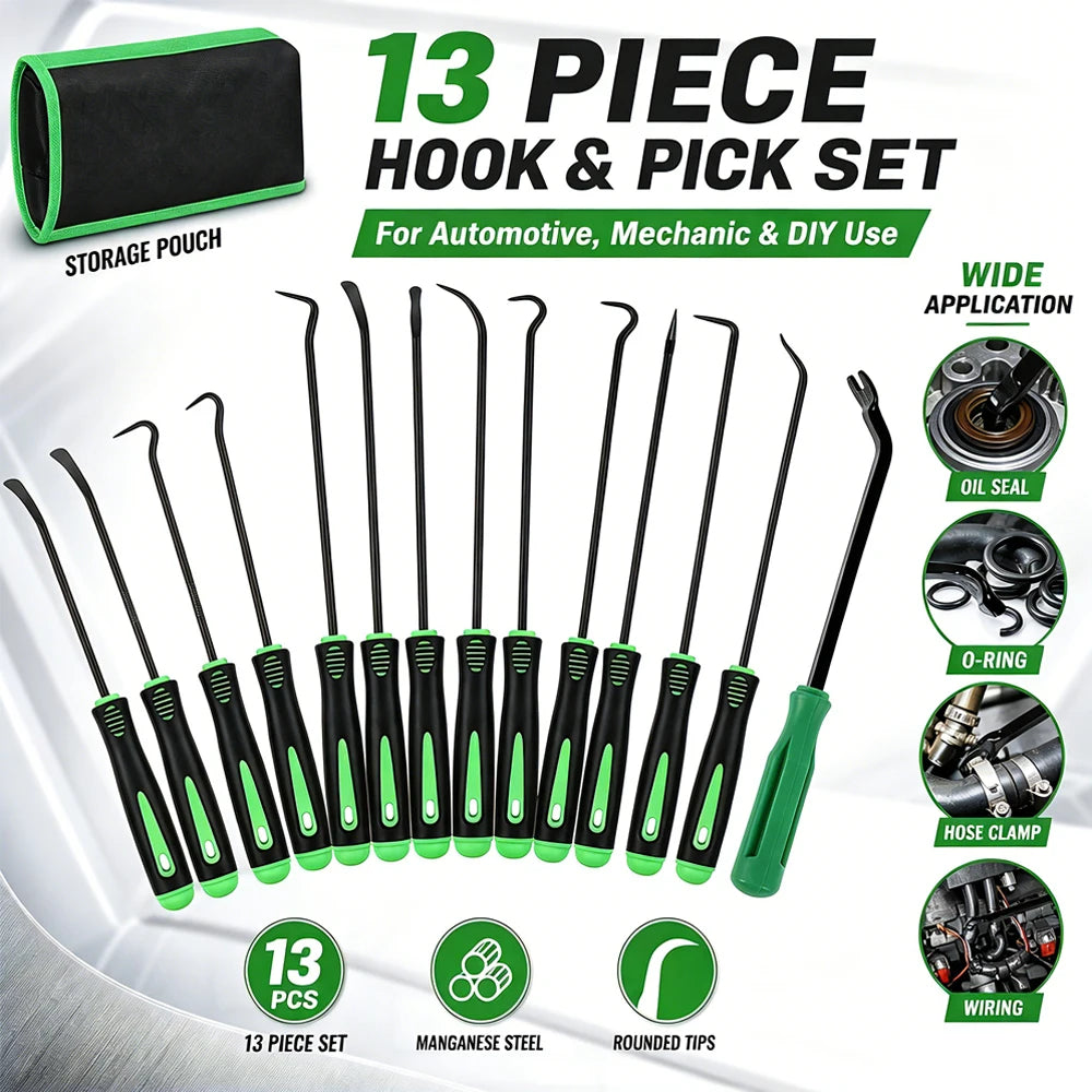 13-Pc Pick & Hook Set – Oil Seal O-Ring Extractor Car Tool Automotive Hand Tool Set Richie's