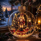 Light-Up Acrylic Christmas Ball Ornament 8CM Santa Claus Christmas Ball Ornament Richie's Style-6