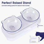 Tilted Elevated Cat Double Bowl – 15° Ergonomic Non-Slip Set Elevated Cat Bowl Richie's