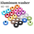 10Pcs Anodized Aluminum Countersunk Washers M2–M5 Colorful Countersunk Washers Richie's black M2 10PCS