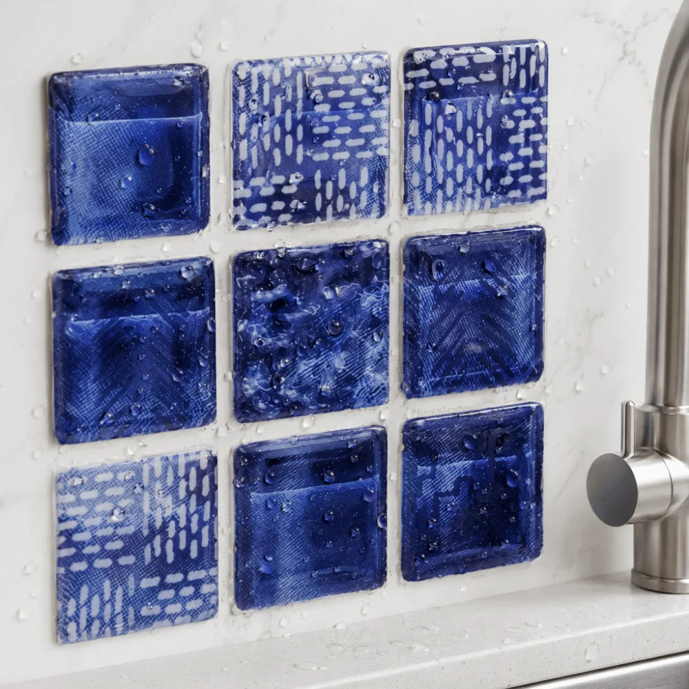 18pcs Peel & Stick PVC Mosaic Wall Tiles – 3.93in Adhesive Wall Tile Stickers Richie's