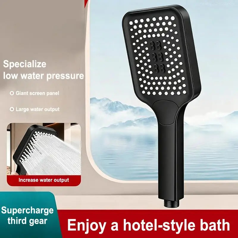 3-Mode High Pressure Shower Head – Water Saving | Richie's Handheld Shower Head Richie's Black