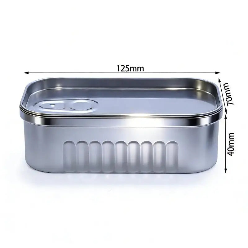 Mini Sardine Can Tin Box Silver – Novelty Small Storage Container Novelty Tin Storage Box Richie's sliver