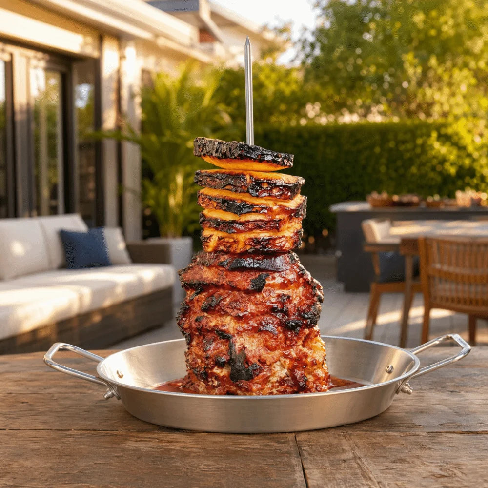 Stainless Steel Vertical Skewer Al Pastor Roasting Pan Set Vertical Skewer Roasting Set Richie's