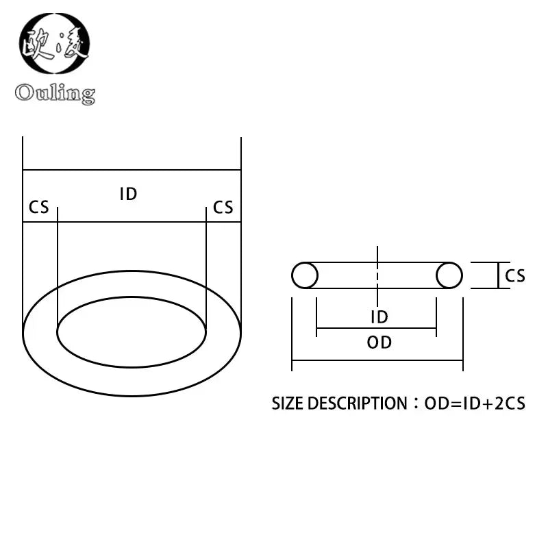 FKM O-Ring Kit 100pcs Fluorine Rubber Gasket Seal Assortment O-Ring Seal Kit Richie's
