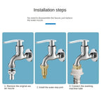 Universal 1/2" Brass Faucet Quick Connector Water Stop Adapter Faucet Adapter Richie's